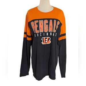 Hands High NFL Football Cincinnati Bengals Black and Orange Long Sleeve Tee